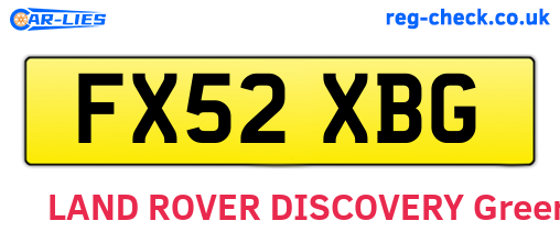 FX52XBG are the vehicle registration plates.