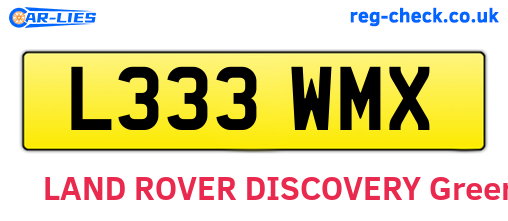 L333WMX are the vehicle registration plates.