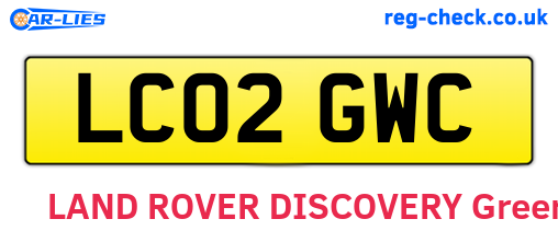 LC02GWC are the vehicle registration plates.