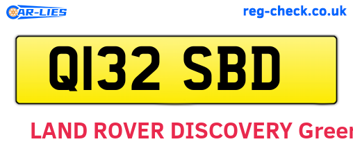 Q132SBD are the vehicle registration plates.