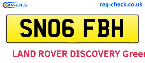 SN06FBH are the vehicle registration plates.
