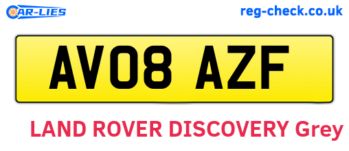 AV08AZF are the vehicle registration plates.