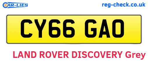 CY66GAO are the vehicle registration plates.