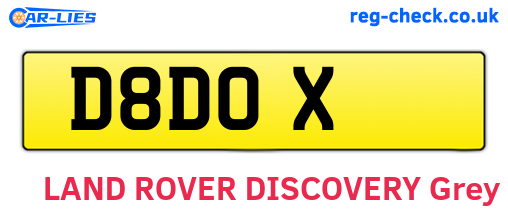 D8DOX are the vehicle registration plates.