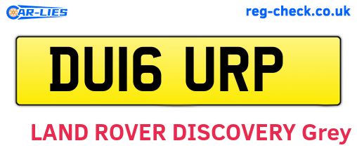 DU16URP are the vehicle registration plates.