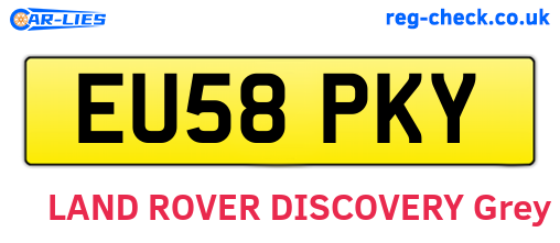 EU58PKY are the vehicle registration plates.