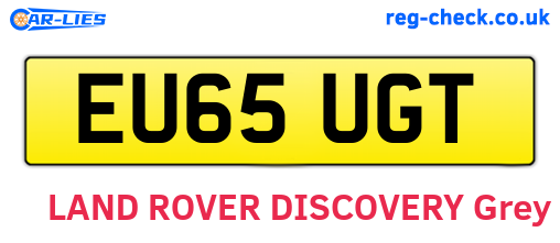 EU65UGT are the vehicle registration plates.