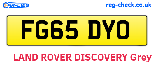 FG65DYO are the vehicle registration plates.