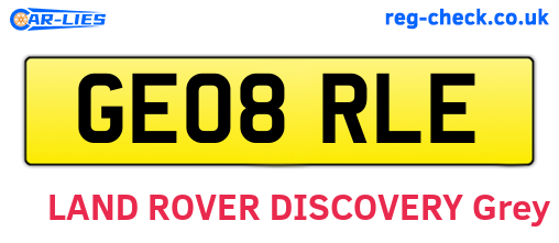 GE08RLE are the vehicle registration plates.