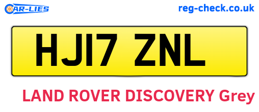 HJ17ZNL are the vehicle registration plates.