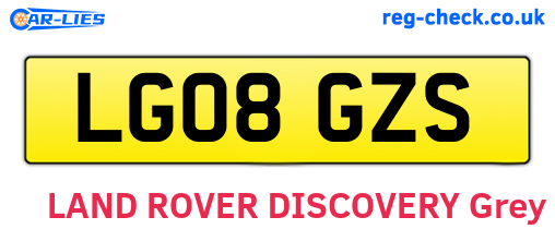 LG08GZS are the vehicle registration plates.