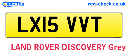 LX15VVT are the vehicle registration plates.
