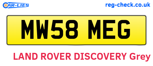 MW58MEG are the vehicle registration plates.