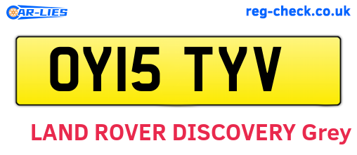 OY15TYV are the vehicle registration plates.