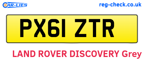 PX61ZTR are the vehicle registration plates.