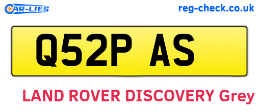 Q52PAS are the vehicle registration plates.
