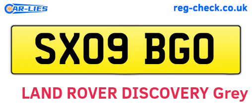 SX09BGO are the vehicle registration plates.