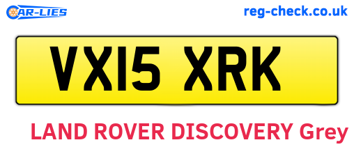 VX15XRK are the vehicle registration plates.
