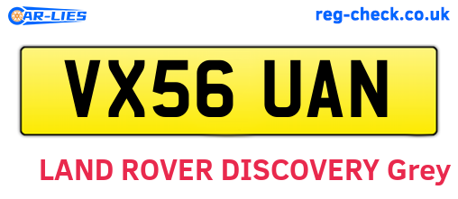 VX56UAN are the vehicle registration plates.