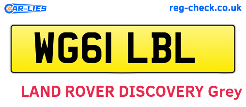 WG61LBL are the vehicle registration plates.