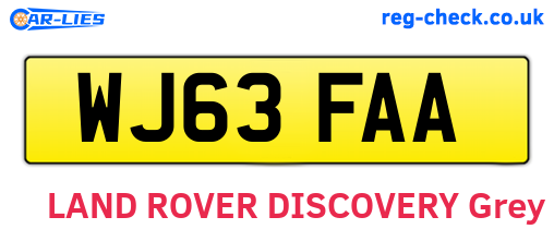 WJ63FAA are the vehicle registration plates.