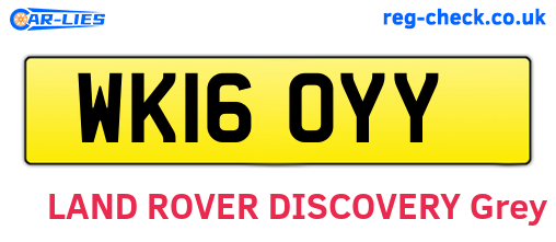 WK16OYY are the vehicle registration plates.