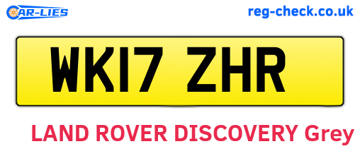WK17ZHR are the vehicle registration plates.