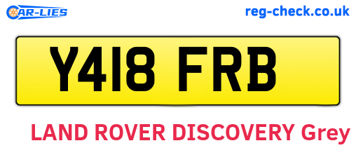 Y418FRB are the vehicle registration plates.