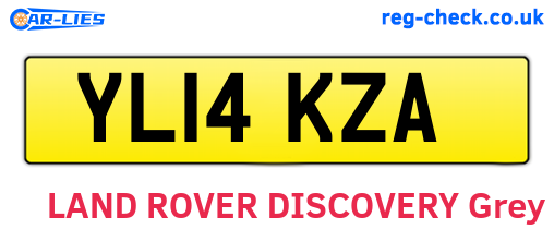 YL14KZA are the vehicle registration plates.