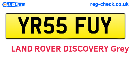 YR55FUY are the vehicle registration plates.