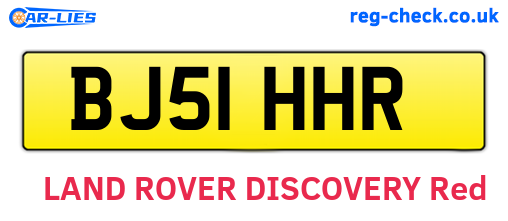 BJ51HHR are the vehicle registration plates.