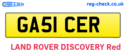 GA51CER are the vehicle registration plates.