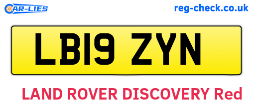 LB19ZYN are the vehicle registration plates.