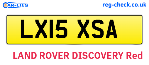 LX15XSA are the vehicle registration plates.