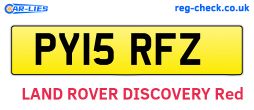 PY15RFZ are the vehicle registration plates.