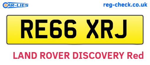 RE66XRJ are the vehicle registration plates.