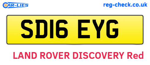 SD16EYG are the vehicle registration plates.