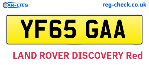 YF65GAA are the vehicle registration plates.