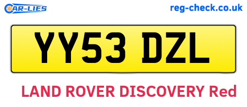 YY53DZL are the vehicle registration plates.