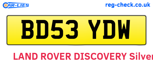 BD53YDW are the vehicle registration plates.