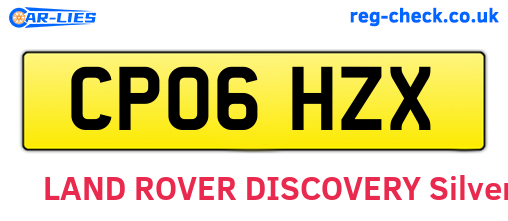CP06HZX are the vehicle registration plates.