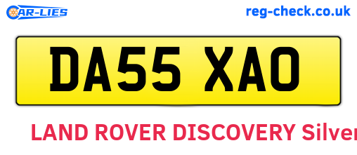 DA55XAO are the vehicle registration plates.