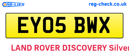 EY05BWX are the vehicle registration plates.