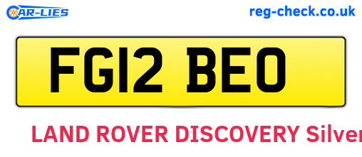 FG12BEO are the vehicle registration plates.