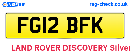 FG12BFK are the vehicle registration plates.