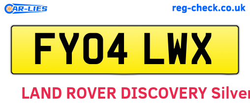 FY04LWX are the vehicle registration plates.