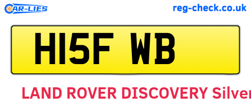 H15FWB are the vehicle registration plates.