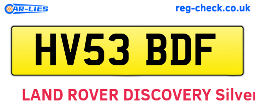 HV53BDF are the vehicle registration plates.