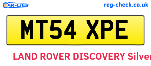 MT54XPE are the vehicle registration plates.