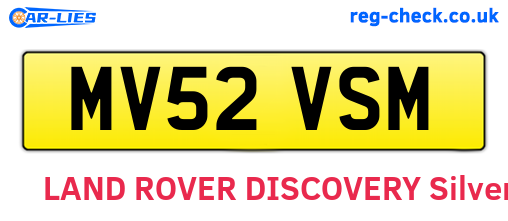 MV52VSM are the vehicle registration plates.